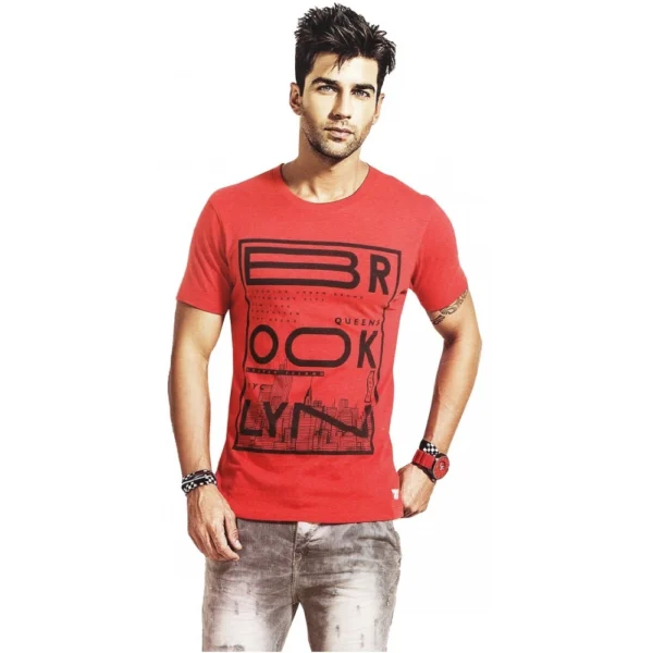 Generic Mens Hosiery Printed Men Tshirts (Red, S)