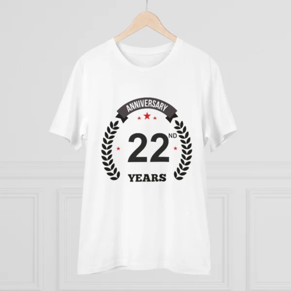 Generic Men's PC Cotton 22nd Anniversary Printed T Shirt (Color: White, Thread Count: 180GSM) - Image 3