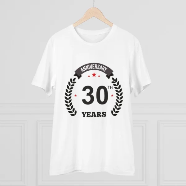 Generic Men's PC Cotton 30th Anniversary Printed T Shirt (Color: White, Thread Count: 180GSM) - Image 3