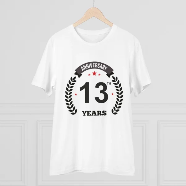 Generic Men's PC Cotton 13th Anniversary Printed T Shirt (Color: White, Thread Count: 180GSM) - Image 3