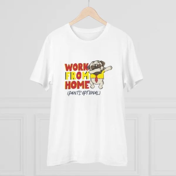 Generic Men's PC Cotton Work From Home Desing Printed T Shirt (Color: White, Thread Count: 180GSM) - Image 3