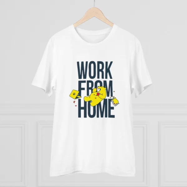 Generic Men's PC Cotton Work From Home Desing Printed T Shirt (Color: White, Thread Count: 180GSM) - Image 3