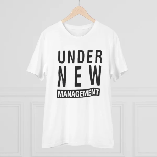 Generic Men's PC Cotton Under New Management Desing Printed T Shirt (Color: White, Thread Count: 180GSM) - Image 3