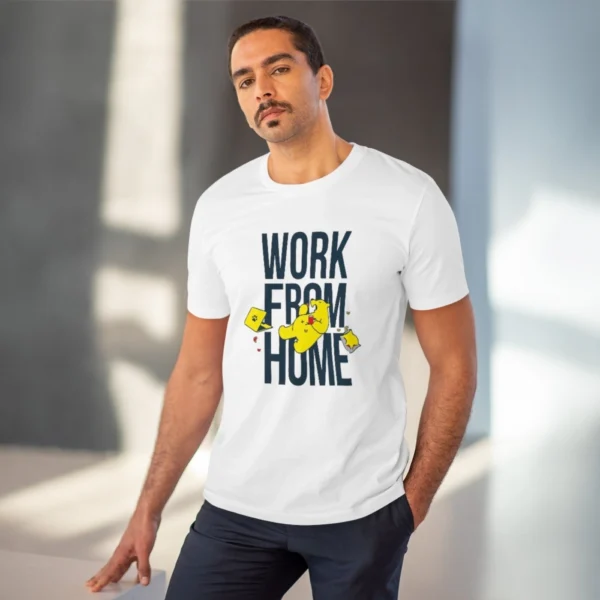 Generic Men's PC Cotton Work From Home Desing Printed T Shirt (Color: White, Thread Count: 180GSM) - Image 6