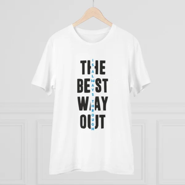 Generic Men's PC Cotton The Best Way Out Printed T Shirt (Color: White, Thread Count: 180GSM) - Image 3