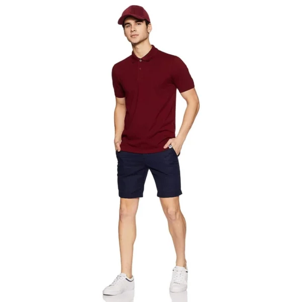 Generic Men's Half Sleeve Polo Collar Cotton T Shirt (Maroon)