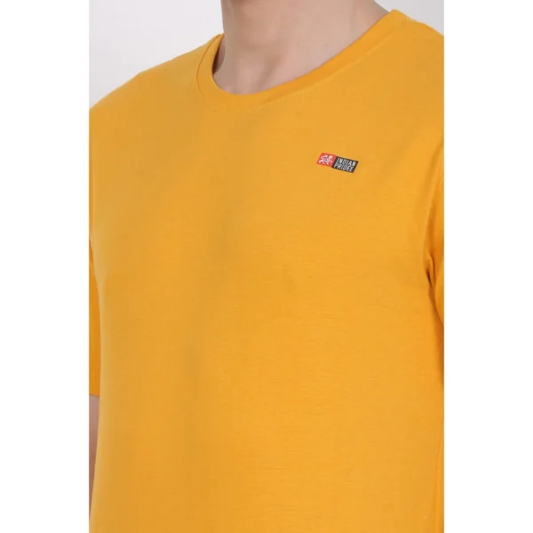 Generic Men's Cotton Jersey Round Neck Plain Tshirt (Mustard Yellow) - Image 4