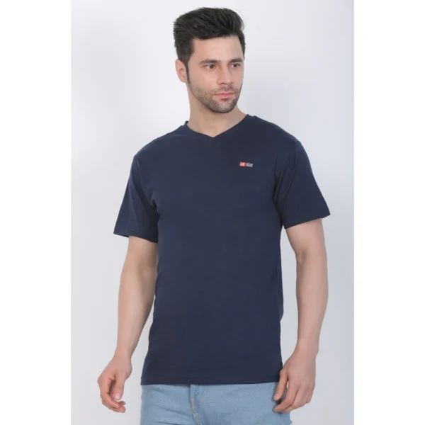 Generic Men's Cotton Jersey V Neck Plain Tshirt (Navy) - Image 8