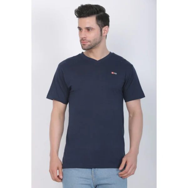 Generic Men's Cotton Jersey V Neck Plain Tshirt (Navy) - Image 6