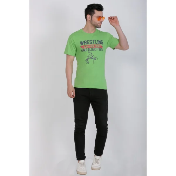 Generic Men's Cotton Jersey Round Neck Printed Tshirt (Pale Green) - Image 3