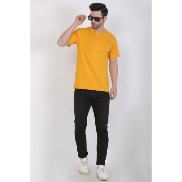 Generic Men's Cotton Jersey Round Neck Plain Tshirt (Mustard Yellow) - Image 8