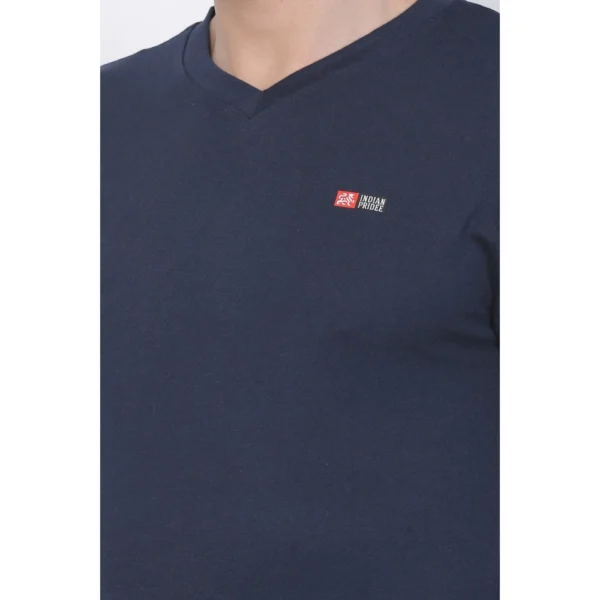 Generic Men's Cotton Jersey V Neck Plain Tshirt (Navy) - Image 4