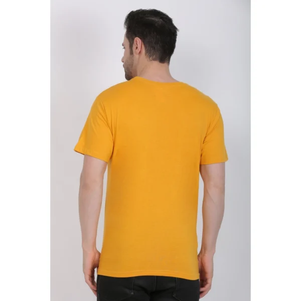 Generic Men's Cotton Jersey Round Neck Printed Tshirt (Mustard Yellow) - Image 2