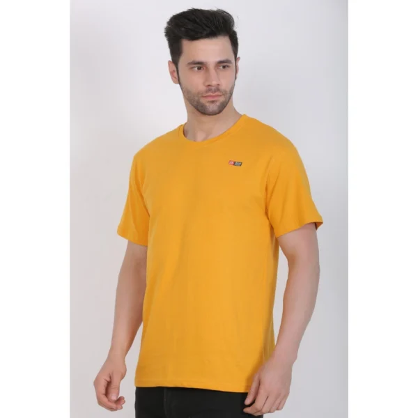 Generic Men's Cotton Jersey Round Neck Plain Tshirt (Mustard Yellow) - Image 6