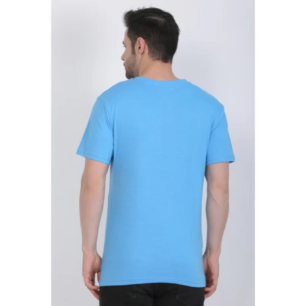 Generic Men's Cotton Jersey Round Neck Plain Tshirt (Turquoise Blue) - Image 2