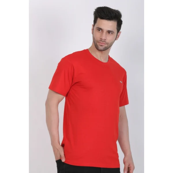 Generic Men's Cotton Jersey Round Neck Plain Tshirt (Red) - Image 6