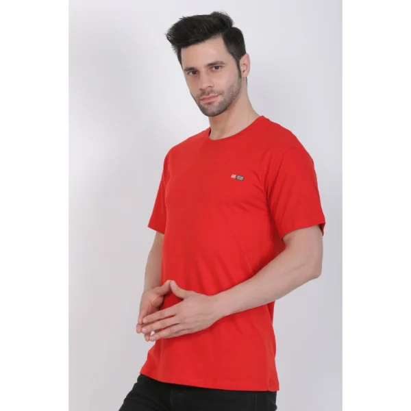 Generic Men's Cotton Jersey Round Neck Plain Tshirt (Red) - Image 8