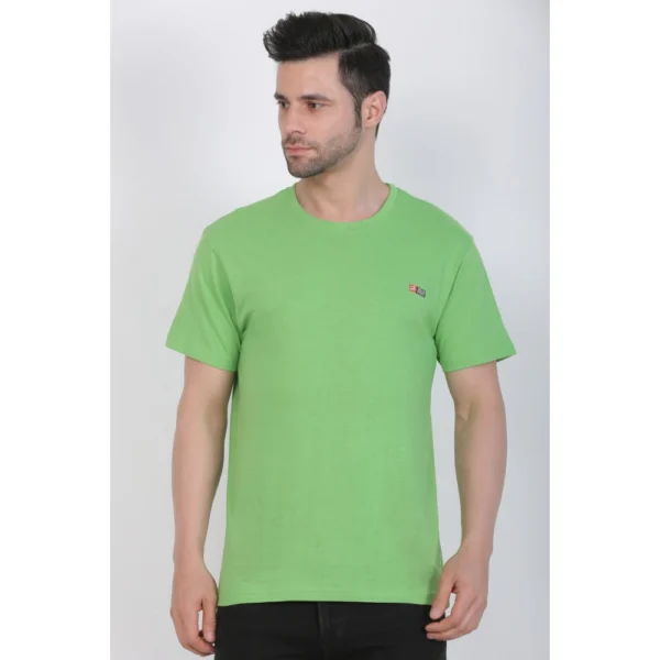 Generic Men's Cotton Jersey Round Neck Plain Tshirt (Pale Green) - Image 3