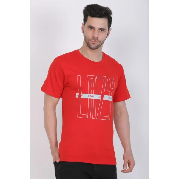 Generic Men's Cotton Jersey Round Neck Printed Tshirt (Red) - Image 6