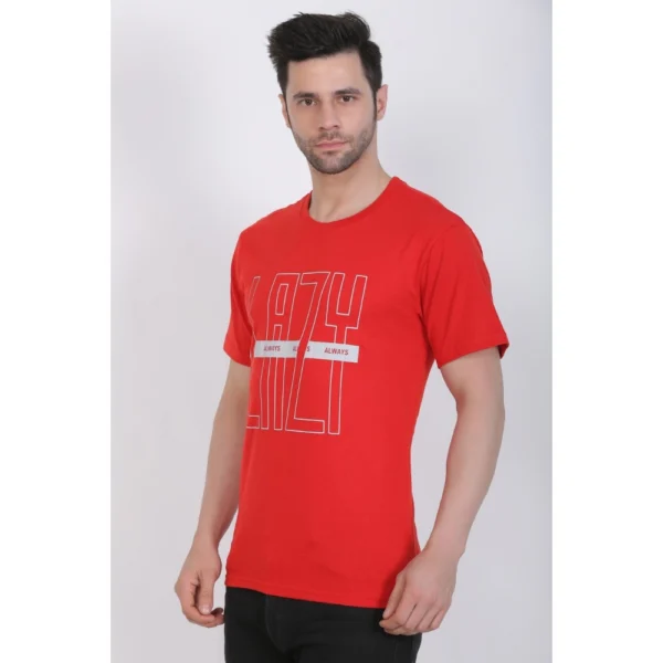 Generic Men's Cotton Jersey Round Neck Printed Tshirt (Red) - Image 8