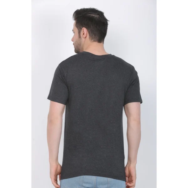 Generic Men's Cotton Jersey Round Neck Printed Tshirt (Charcoal Melange) - Image 2