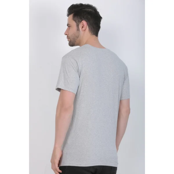 Generic Men's Cotton Jersey Round Neck Printed Tshirt (Grey Melange) - Image 2