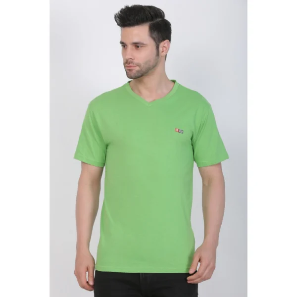 Generic Men's Cotton Jersey V Neck Plain Tshirt (Pale Green) - Image 3