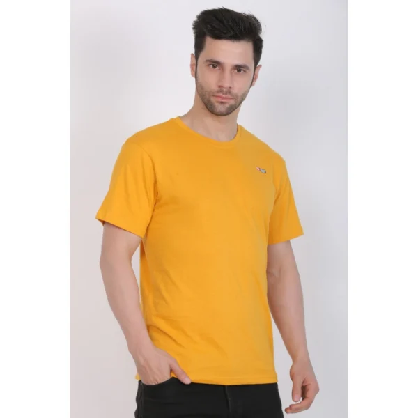 Generic Men's Cotton Jersey Round Neck Plain Tshirt (Mustard Yellow) - Image 5