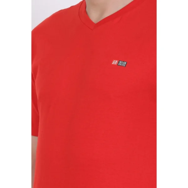 Generic Men's Cotton Jersey V Neck Plain Tshirt (Red) - Image 5