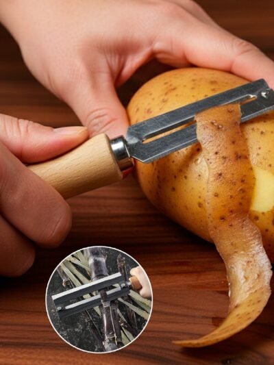 Stainless Steel Vegetable Peeler – Sharp, Comfortable Wooden Grip