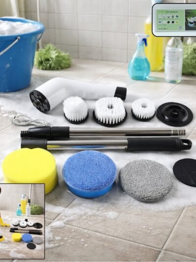 Electric Spin Scrubber – Cordless 9-in-1 Cleaner with Telescopic Handle