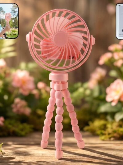Rechargeable Portable LED Fan – Flexible Tripod & Quiet Cooling