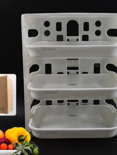 Wall-Mounted Food Organizer Rack – 3 Layer Plastic Kitchen Storage