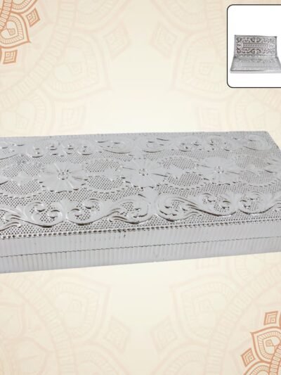 Decorative Multipurpose Silver Cash Box – Stylish 20x9cm Gift Case