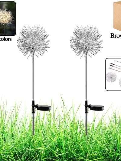 Solar Powered Dandelion Garden Lights – 2 Pc Multicolor LEDs