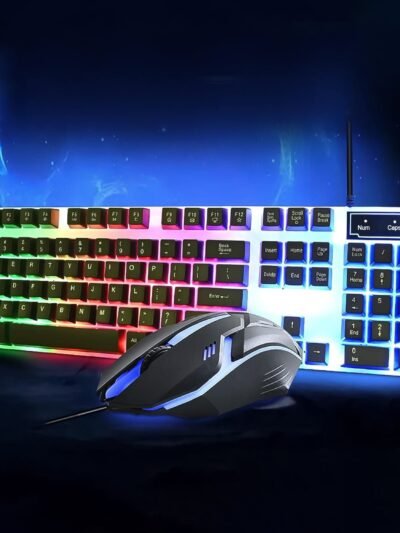 Colorful Backlit Keyboard Mouse Set – Ergonomic Wired Combo | Wiregenix
