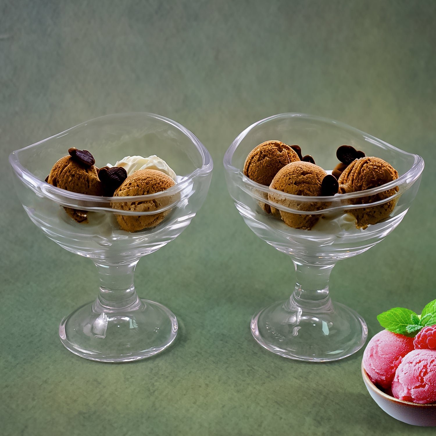 Glass Dessert Bowls � Elegant Footed Set for Ice Cream & Sweets | Indo Glow