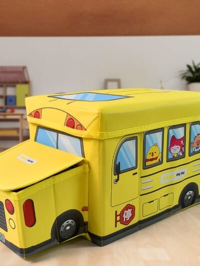 School Bus Toy Storage Box � Foldable & Portable Organizer | Dollamis