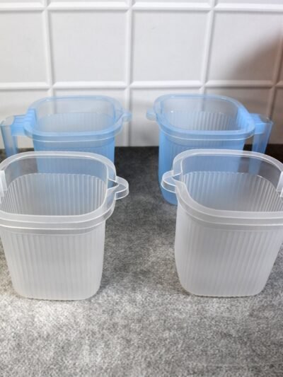 Plastic Bathroom Mugs � Transparent 1000 ML (Set of 4) | Bathora