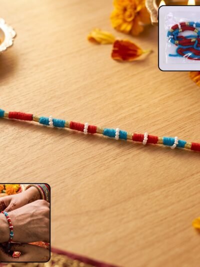 Handmade Pearl Beaded Rakhi � Elegant Traditional Gifting