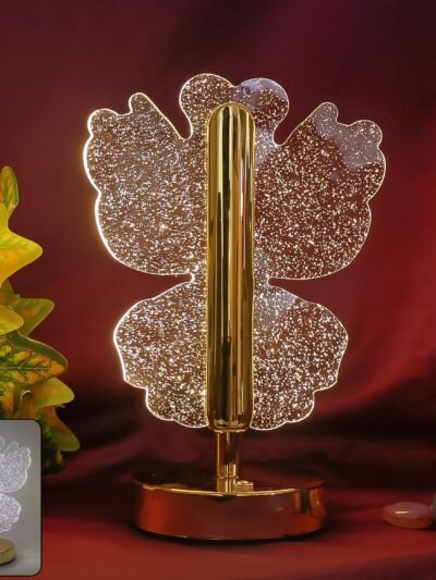 Luxury Crystal Table Lamp – Four-Leaf Clover USB Rechargeable