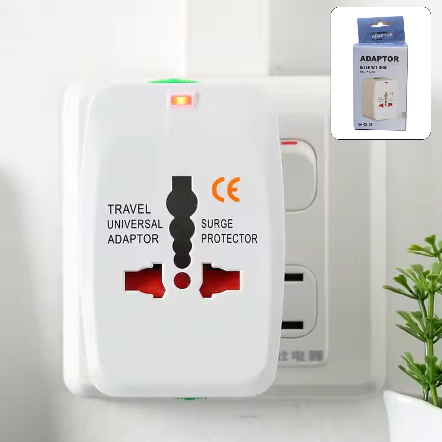 Universal Travel Adapter – Compact Surge Protection for 150+ Countries