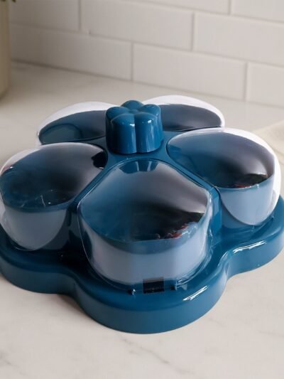 Lotus Shape Rotating Dry Fruit Snack Organizer – Multi-Compartment