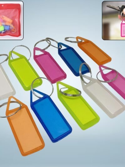 Plastic Keychain Tags – 10-Pc Set for Easy Key Organization