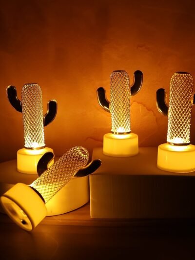 Cactus Shaped Flameless LED Candles – Safe Decorative Flickering Glow