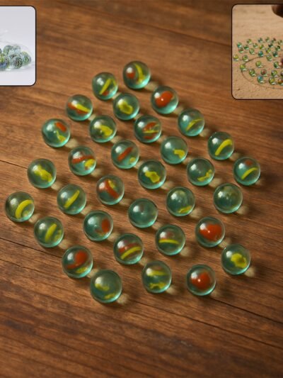 Classic Glass Marbles for Kids – Set of Approx 35 Vibrant Kanchas