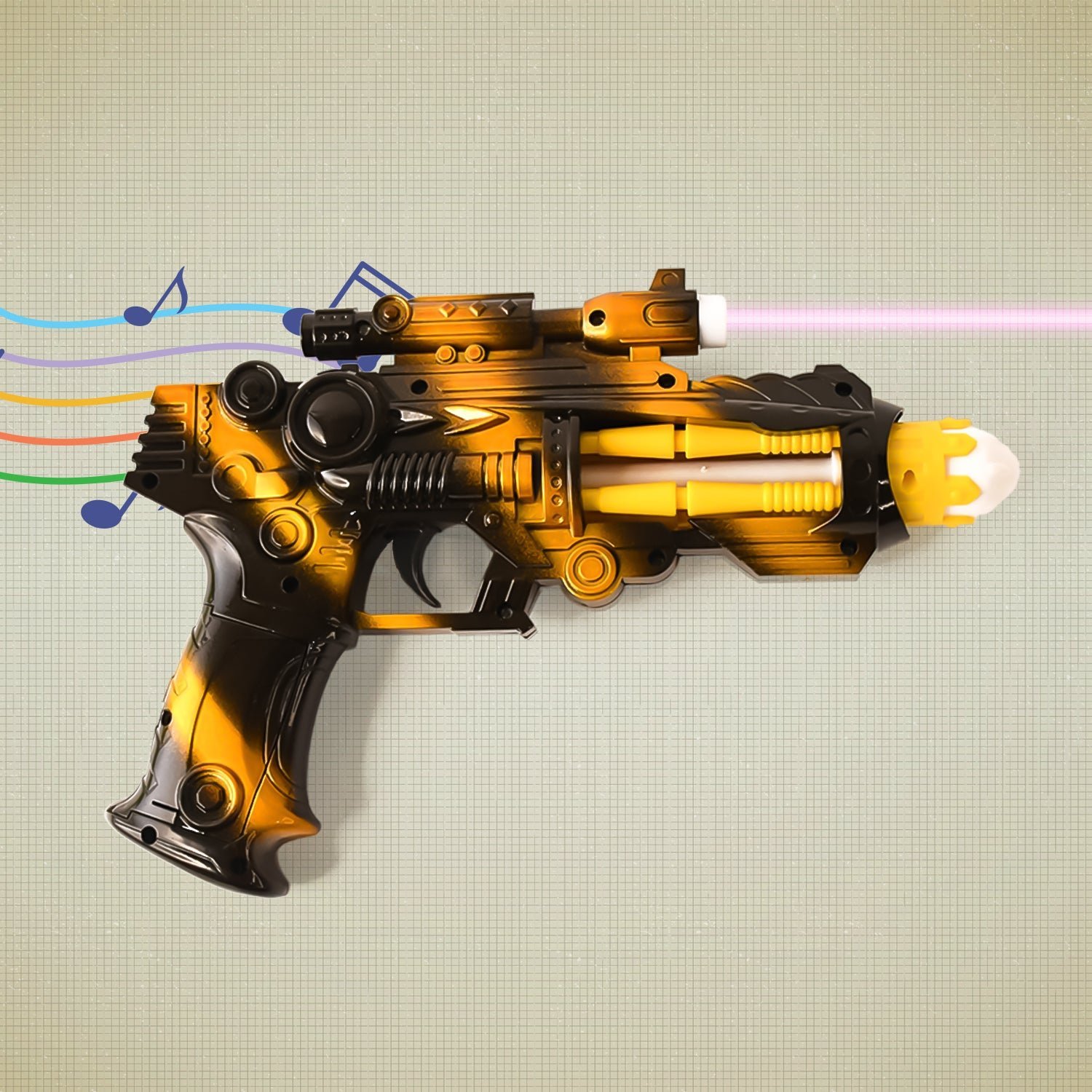 LED Laser Gun Toy – Battery Operated Space Blaster with Lights & Sound