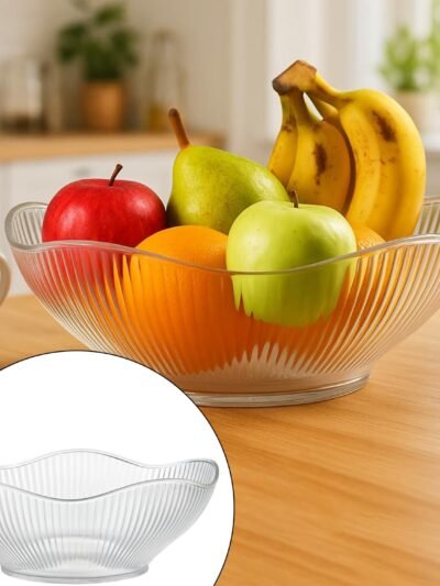 Plastic Fruit Storage Basket – Durable & Elegant Ripple Design