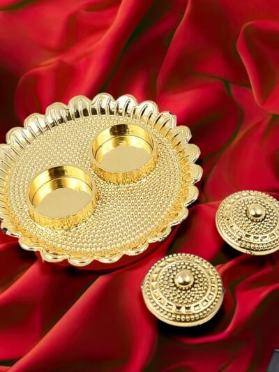 Puja Thali – Round Kumkum Holder for Festivals & Gifts | Indo Glow