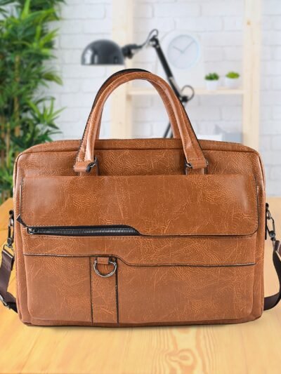 Faux Leather Laptop Messenger Bag – Durable & Stylish Briefcase
